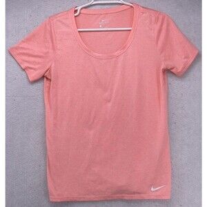 Nike DRI-FIT Top Shirt Women's Size Medium Light Pink Berry Scoop Neck